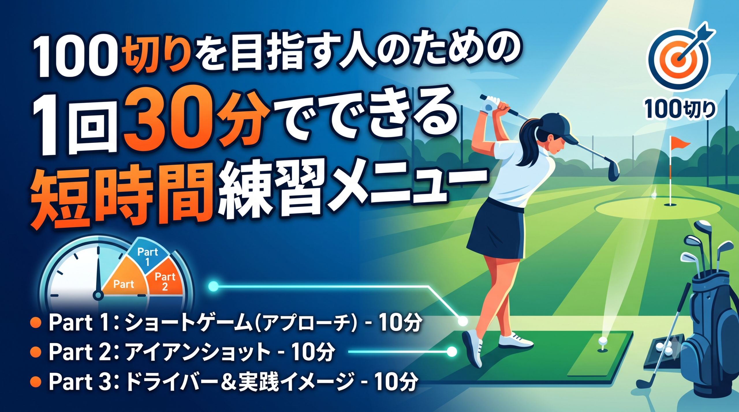 100切りを目指す人のための1回30分でできる短時間練習メニュー